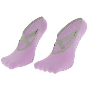 Short Cross-Strap Yoga Five Toe Socks Purple 1 Pair